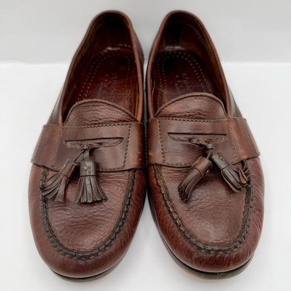 Cole Haan Country Tassel Loafers Brown Leather 9.5 D Vintage Mexico, genuine main image 9
